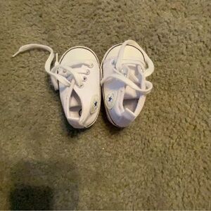 Converse Kids White Sneakers with Blue Star